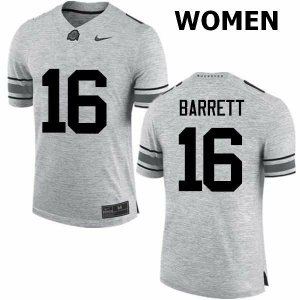 Women's Ohio State Buckeyes #16 J.T. Barrett Gray Nike NCAA College Football Jersey Super Deals NZJ0644DJ